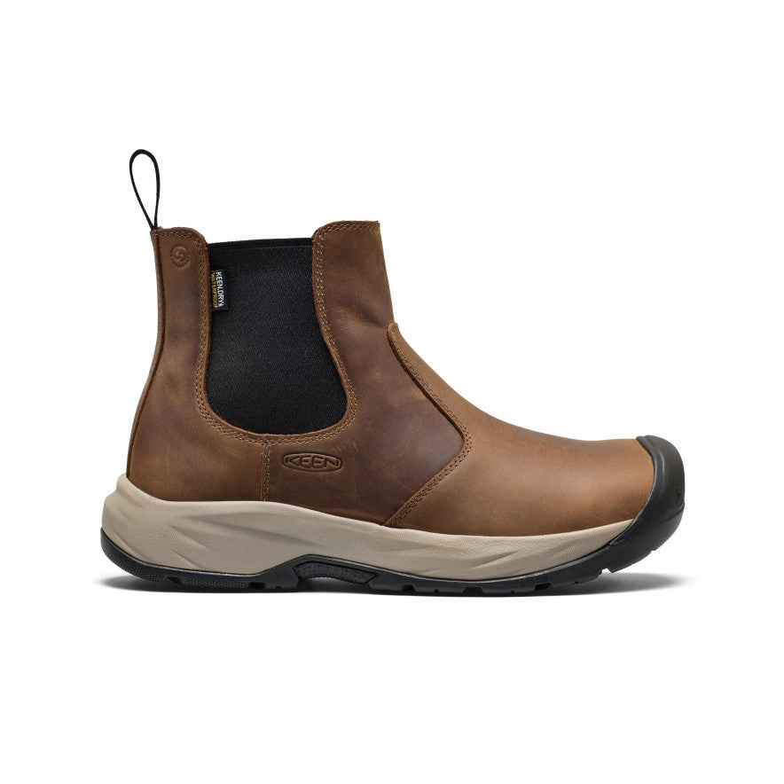 Men's Highframe Chelsea Waterproof Work Boot (Soft Toe) in Dark Earth/Black