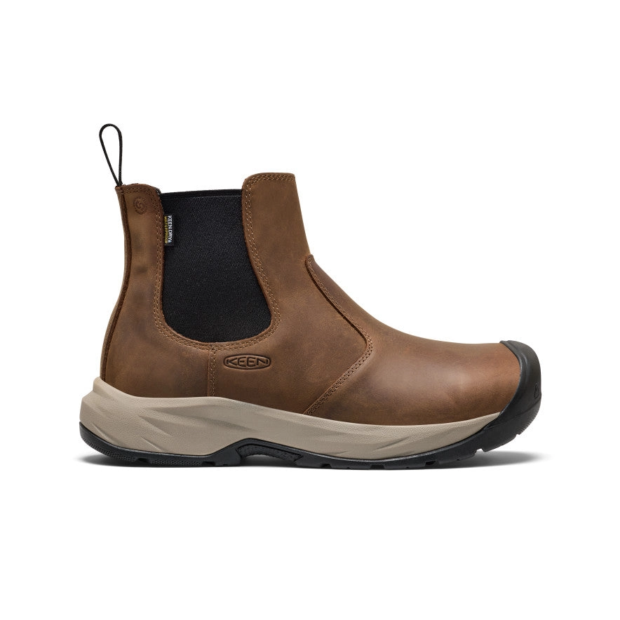 Men's Highframe Chelsea Waterproof Work Boot (Steel Toe) in Dark Earth/Black